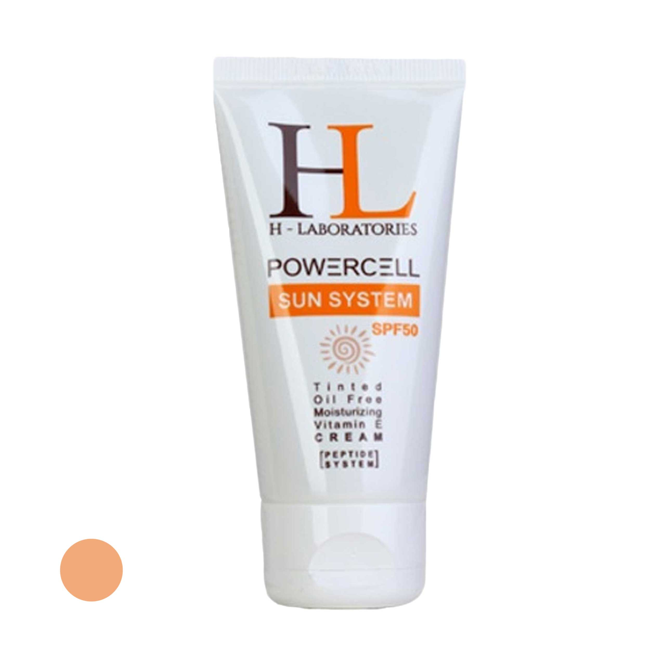 کرم ضدآفتاب رنگی اچ ال مدل SPF50 مناسب انواع پوست، حجم 50 میلیلیتر