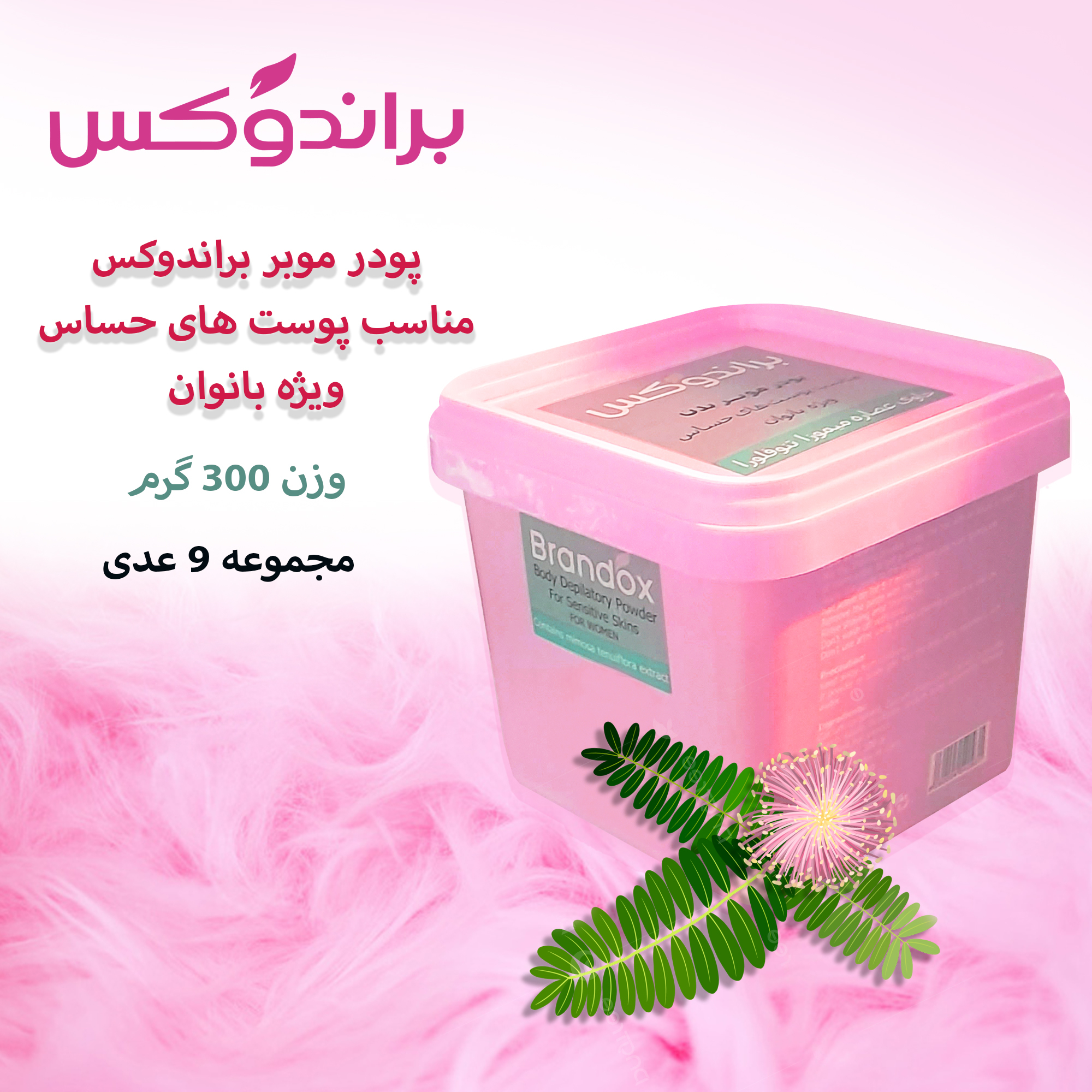 پودر موبر براندوکس مدل تنوفور وزن 300 گرم مجموعه 9 عددی