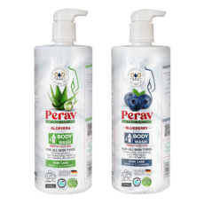 شامپو بدن پراو مدل بلوبری و آلوئه ورا وزن 1000 گرم بسته دو عددی