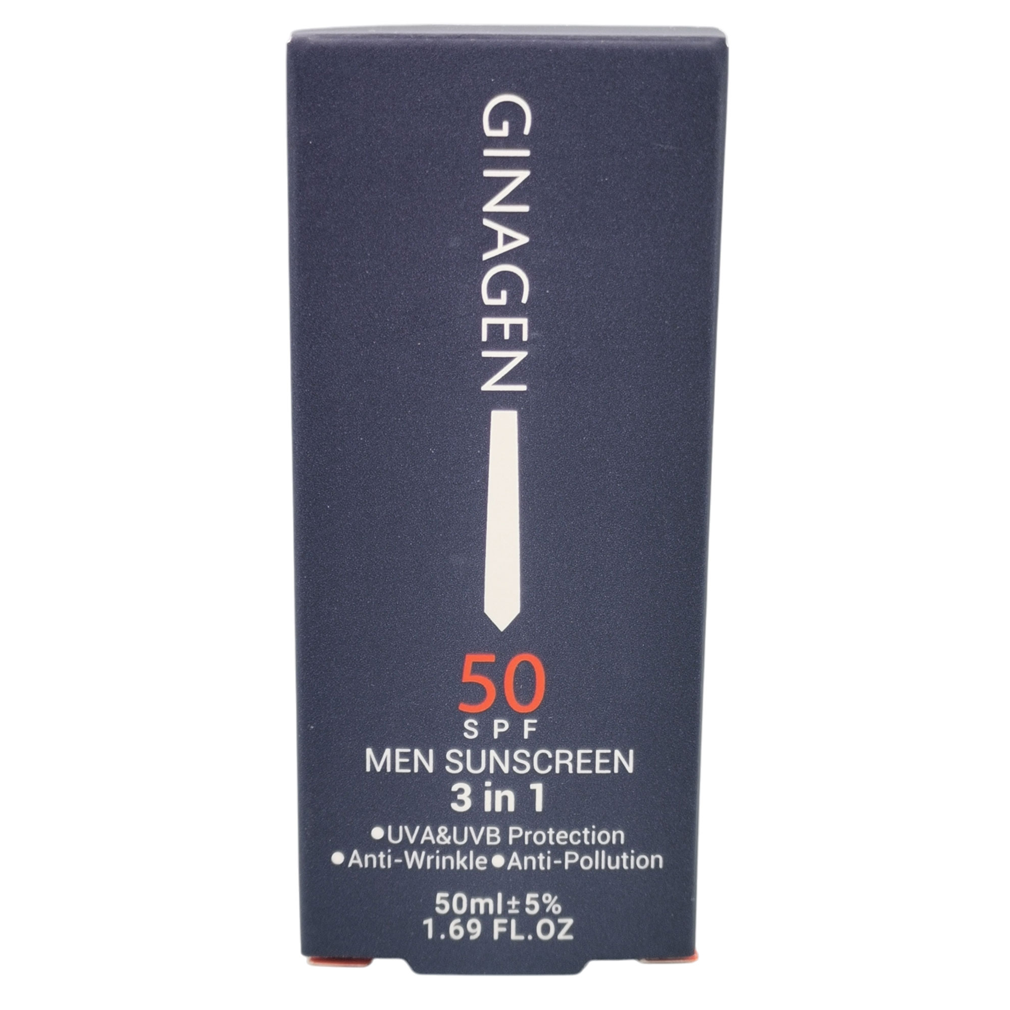 کرم ضد آفتاب بدون رنگ ژیناژن SPF 50 مدل 3in1 ‌محافظ UVA ،UVB ضد حساسیت، ضد چروک و ضد پیری، مناسب انواع پوست‌ حجم 50 میلی‌لیتر مجموعه دو عددی