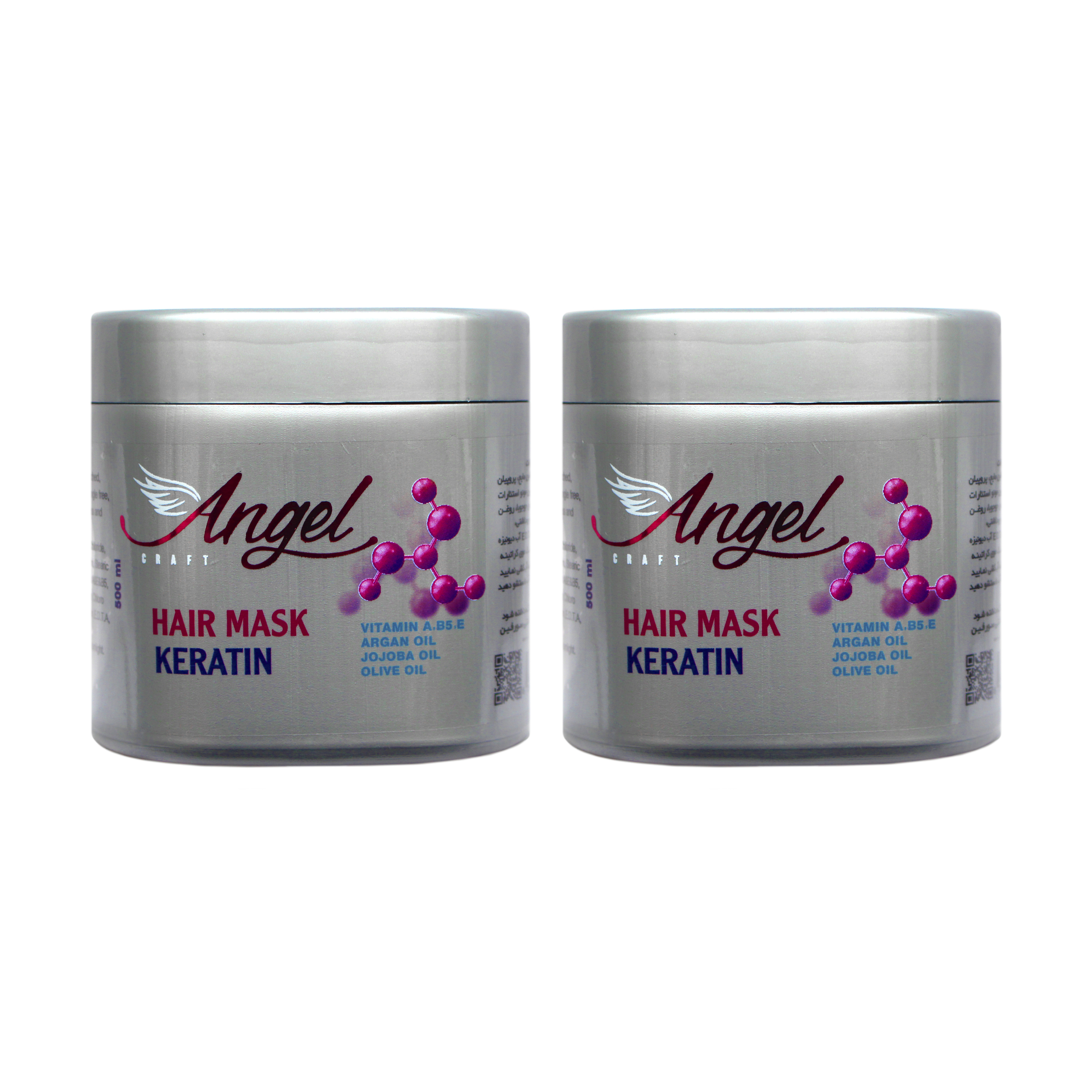 ماسک مو انجل کرفت مدل کراتین حجم 500 میلی لیتر مجموعه 2 عددی