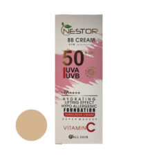کرم ضد آفتاب رنگی نستور SPF 50 شماره 1 مدل ویتامین c  ‌مناسب پوست‌های خشک حجم 50 میلی‌لیتر