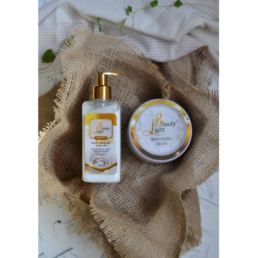 کرم آبرسان لایت بیوتی مدل شی باتر آرگان حجم 250 میلی لیتر به همراه کرم آبرسان لایت بیوتی مدل آرگان شی باتر حجم 200 میلی لیتر مجموعه 2 عددی