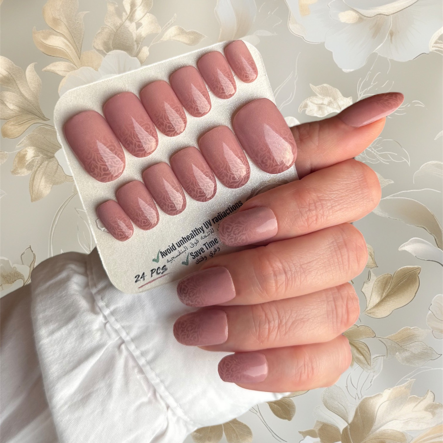 ناخن مصنوعی دست میراکل آرت مدل گرد کد R2400111  بسته 24 عددی