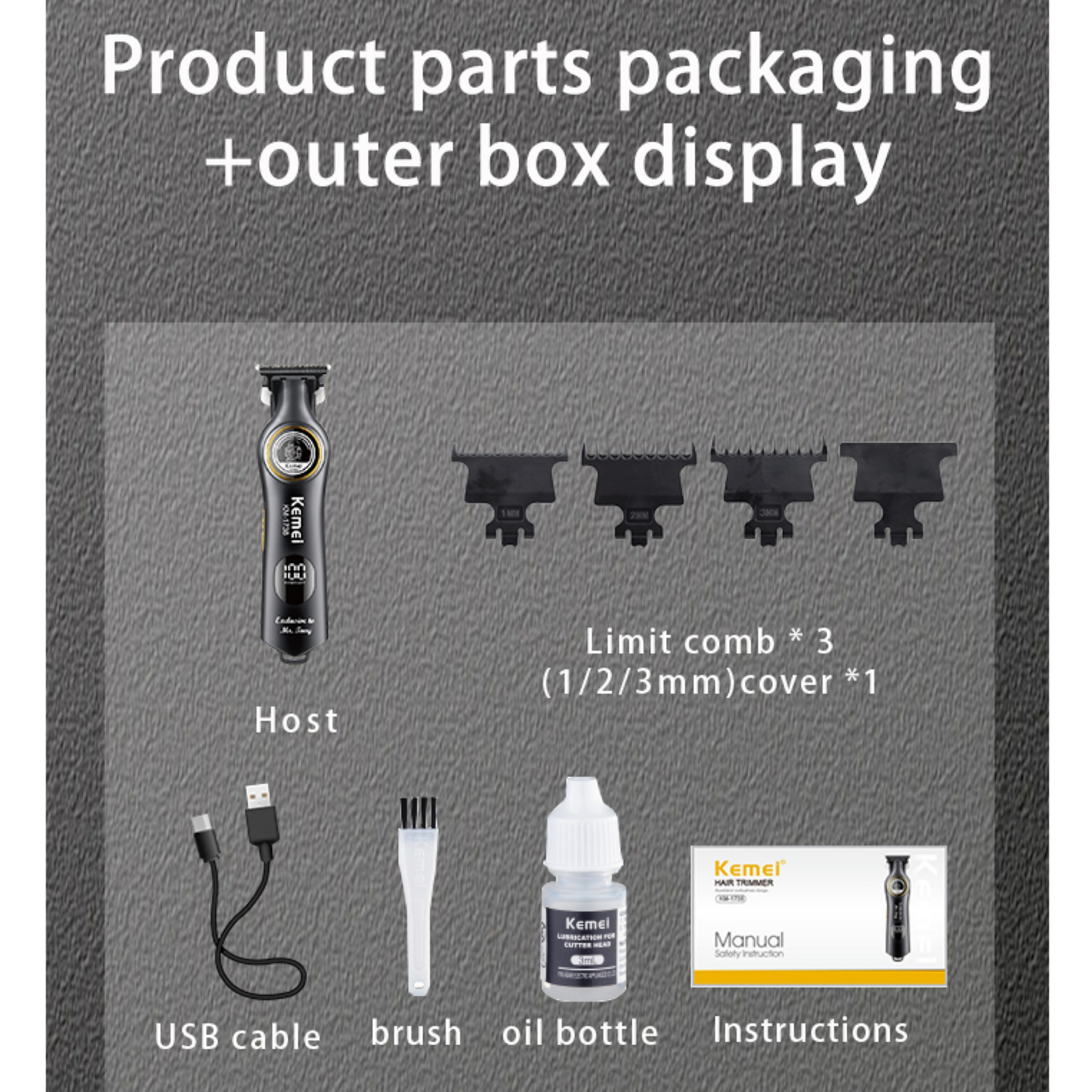 ماشین اصلاح موی سر و صورت شارژی کیمی مدل km-1738