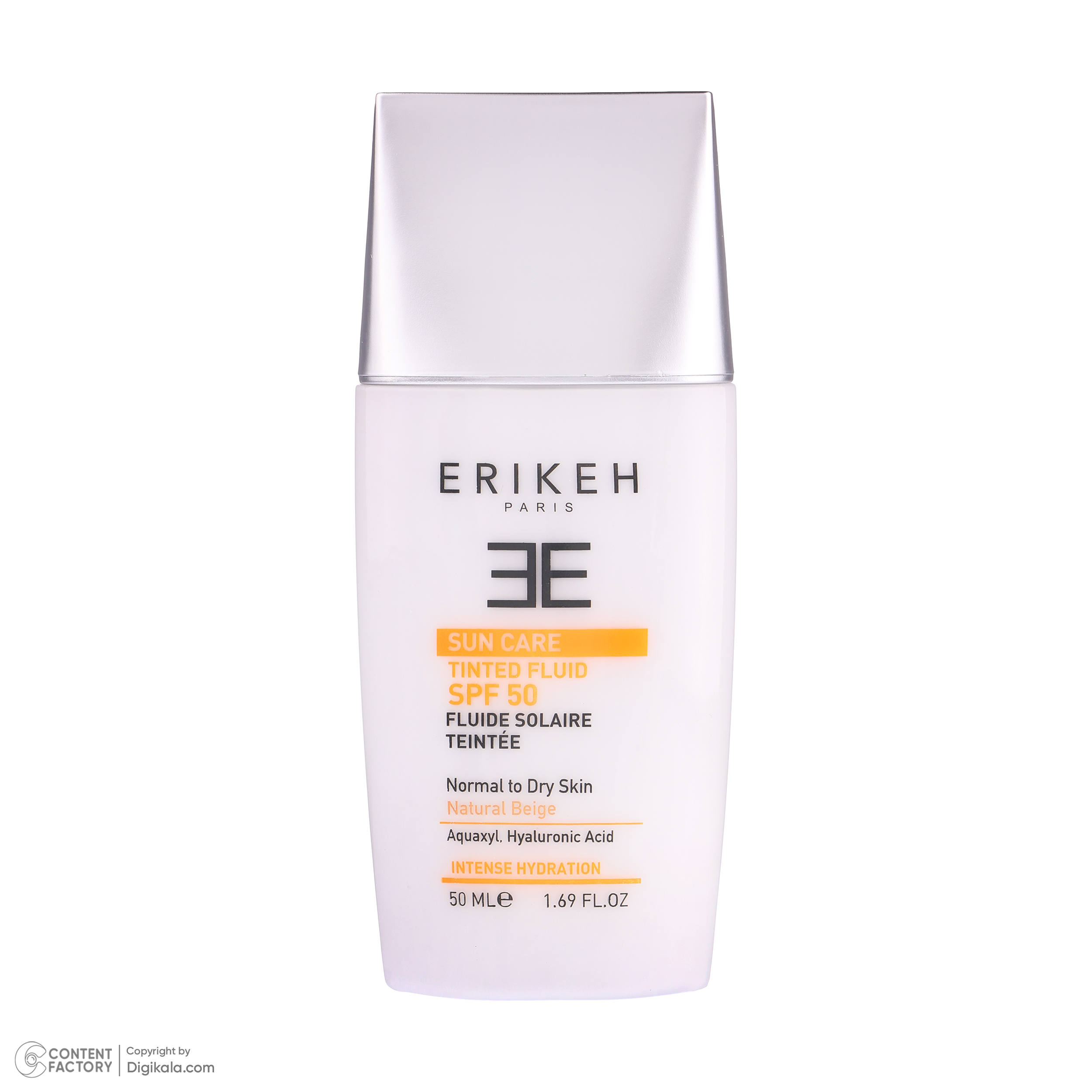 کرم ضد آفتاب رنگی صورت اریکه SPF 50 مدل Tinted حاوی محافظ UVA و UVB  ‌مناسب پوست‌های خشک و معمولی حجم 50 میلی‌ لیتر