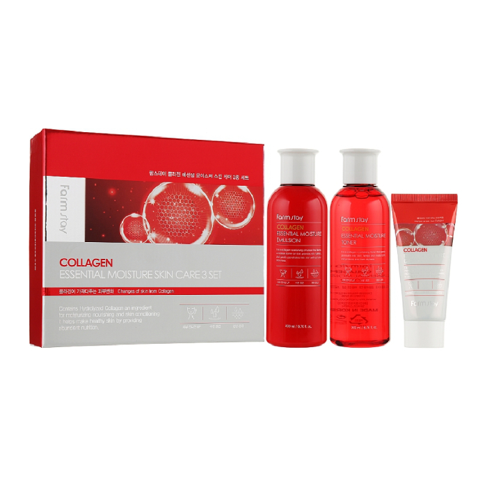 ست مرطوب کننده فارم استی مدل COLLAGEN ESSENTIAL مجموعه سه عددی