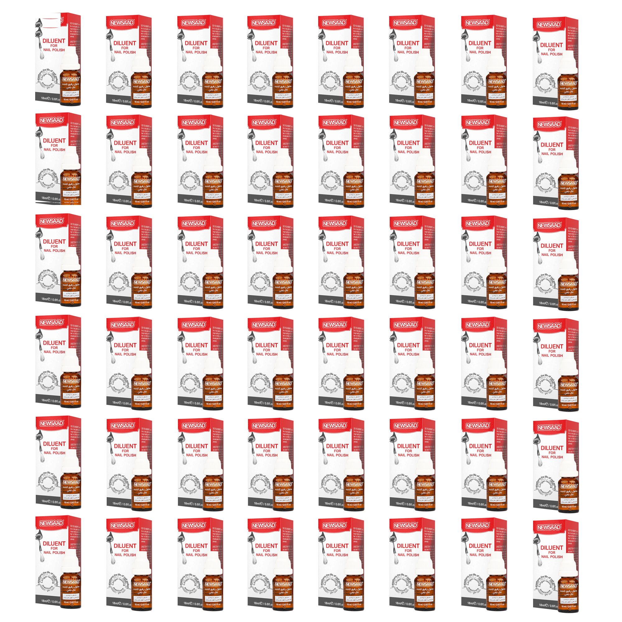 محلول رقیق کننده لاک ناخن نیوساد مدل DILUENT48 حجم 18 میلی لیتر مجموعه 48 عددی