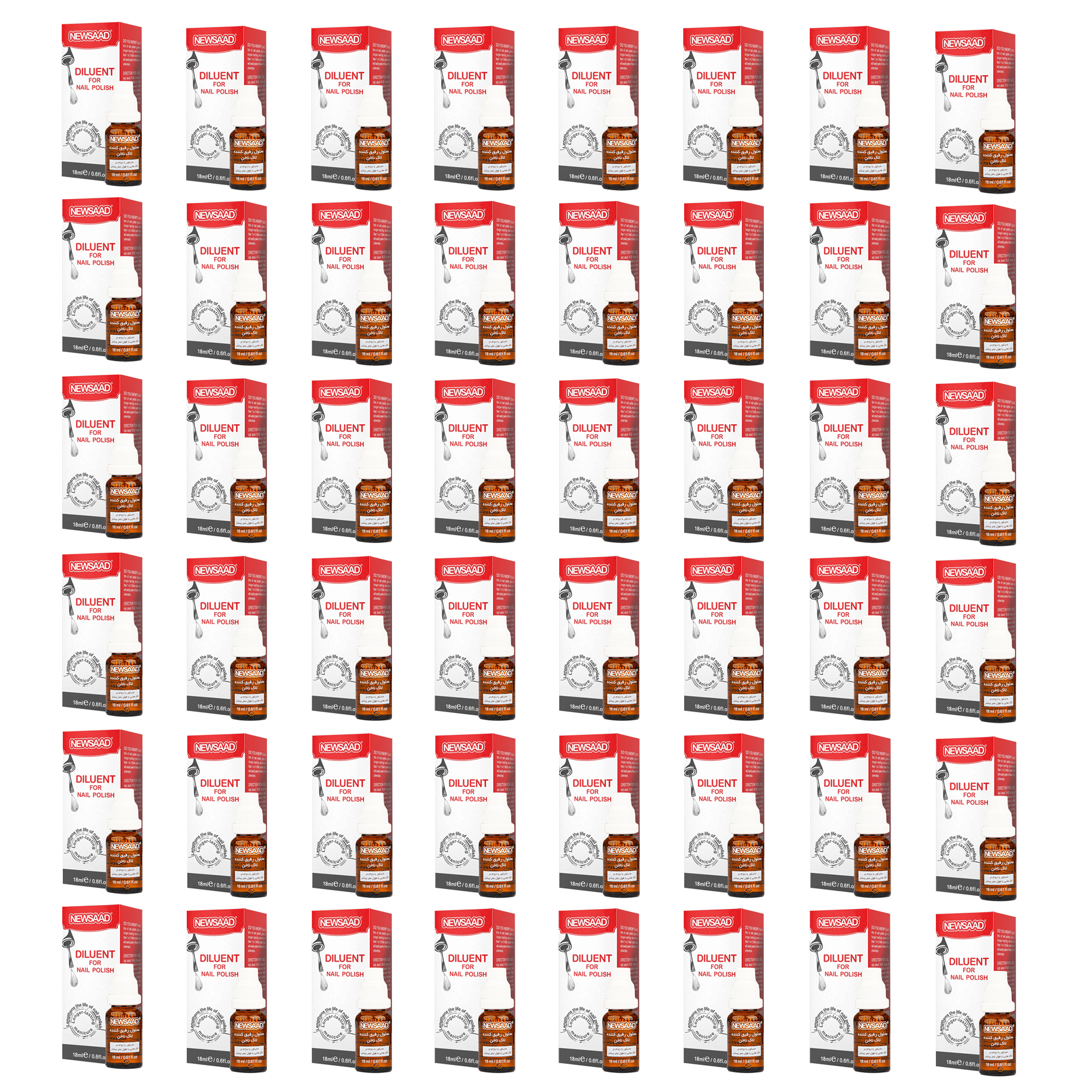 محلول رقیق کننده لاک ناخن نیوساد مدل DILUENT48 حجم 18 میلی لیتر مجموعه 48 عددی