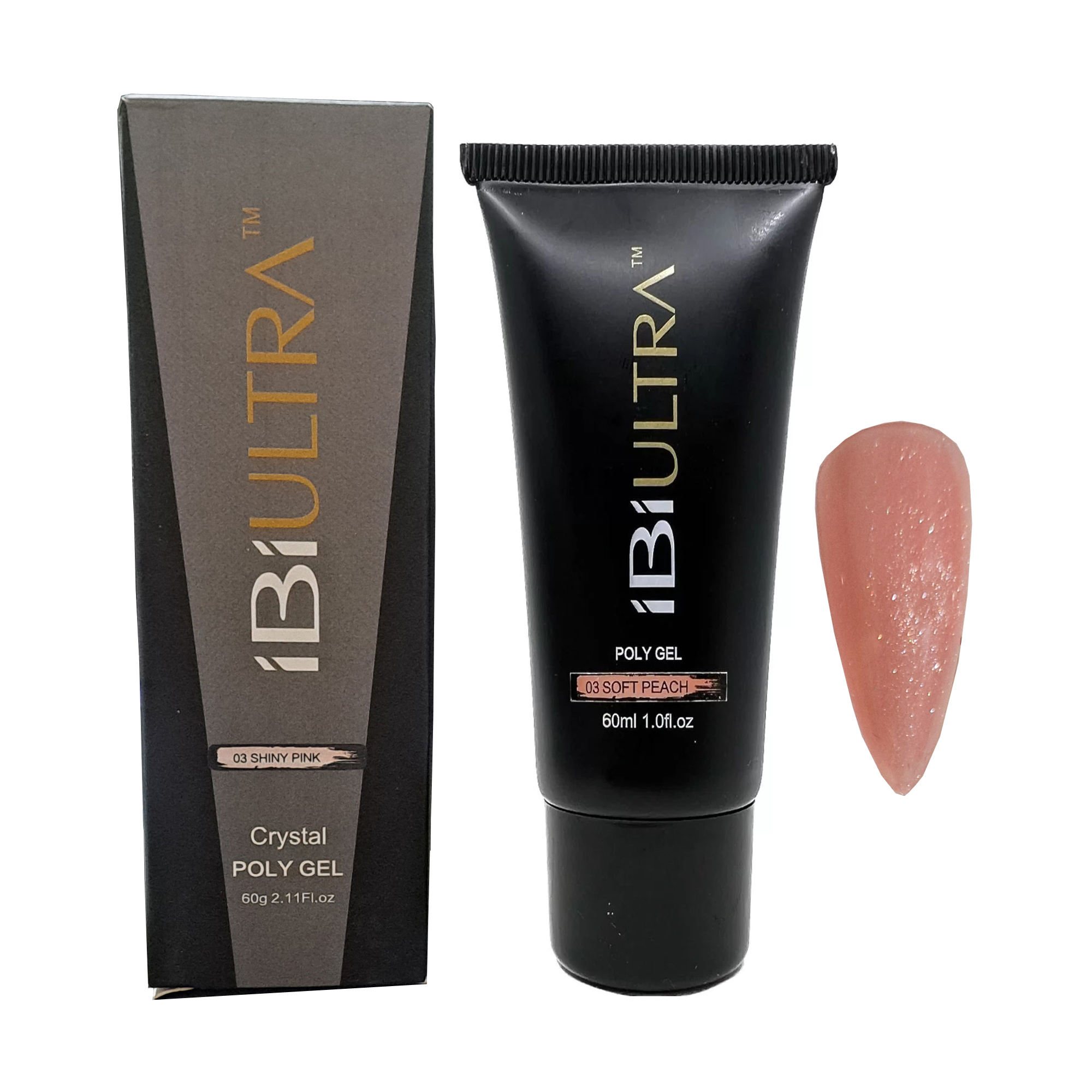 پلی ژل کاشت ناخن آی بی آی مدل 03 حجم 60 میلی لیتر رنگ صورتی