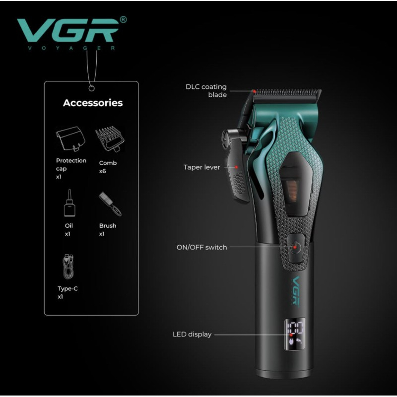 ماشین اصلاح موی سر و صورت شارژی وی جی آر مدل V-271