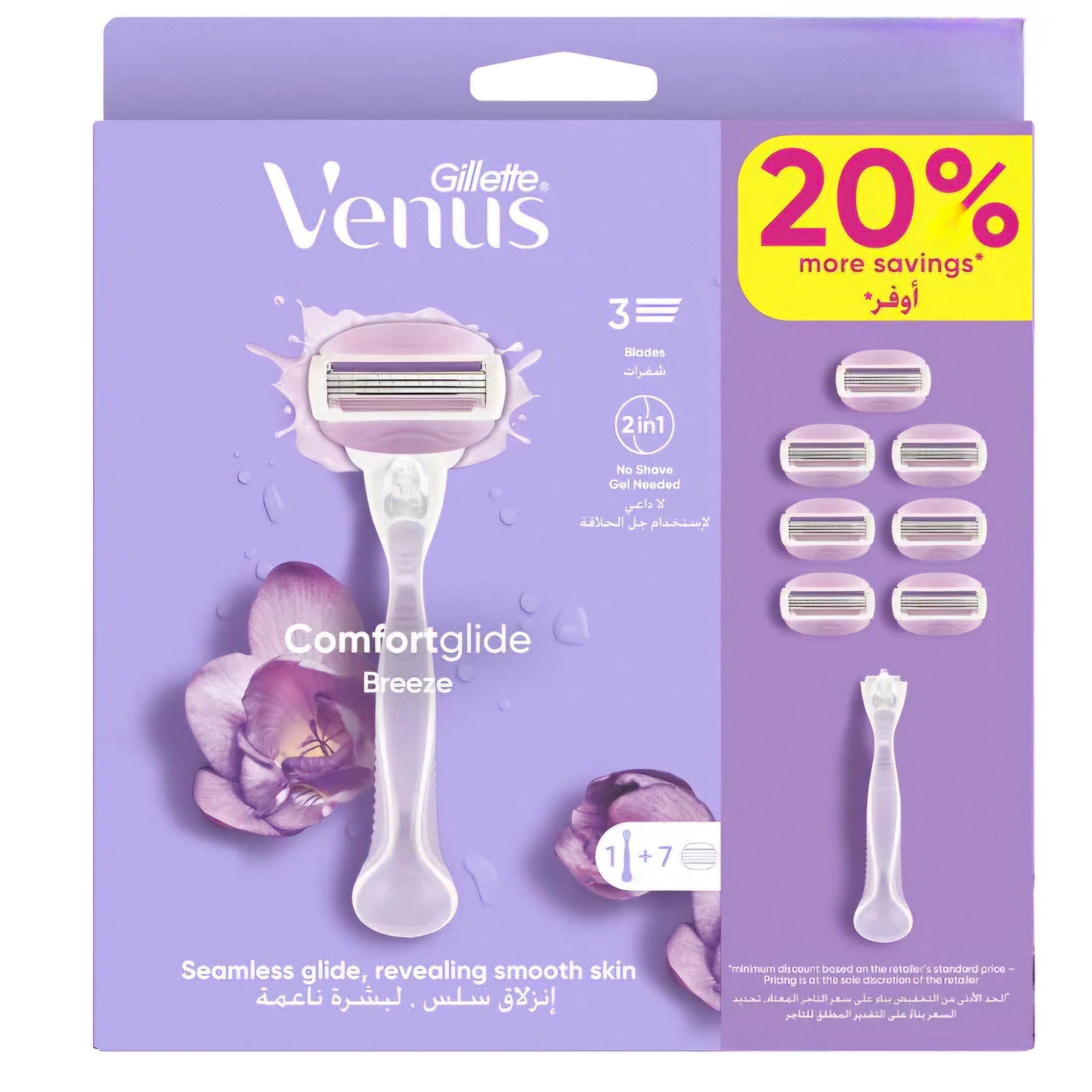 خود تراش ژیلت مدل Venus Comfortglide Breeze به همراه تیغ یدک بسته 6 عددی