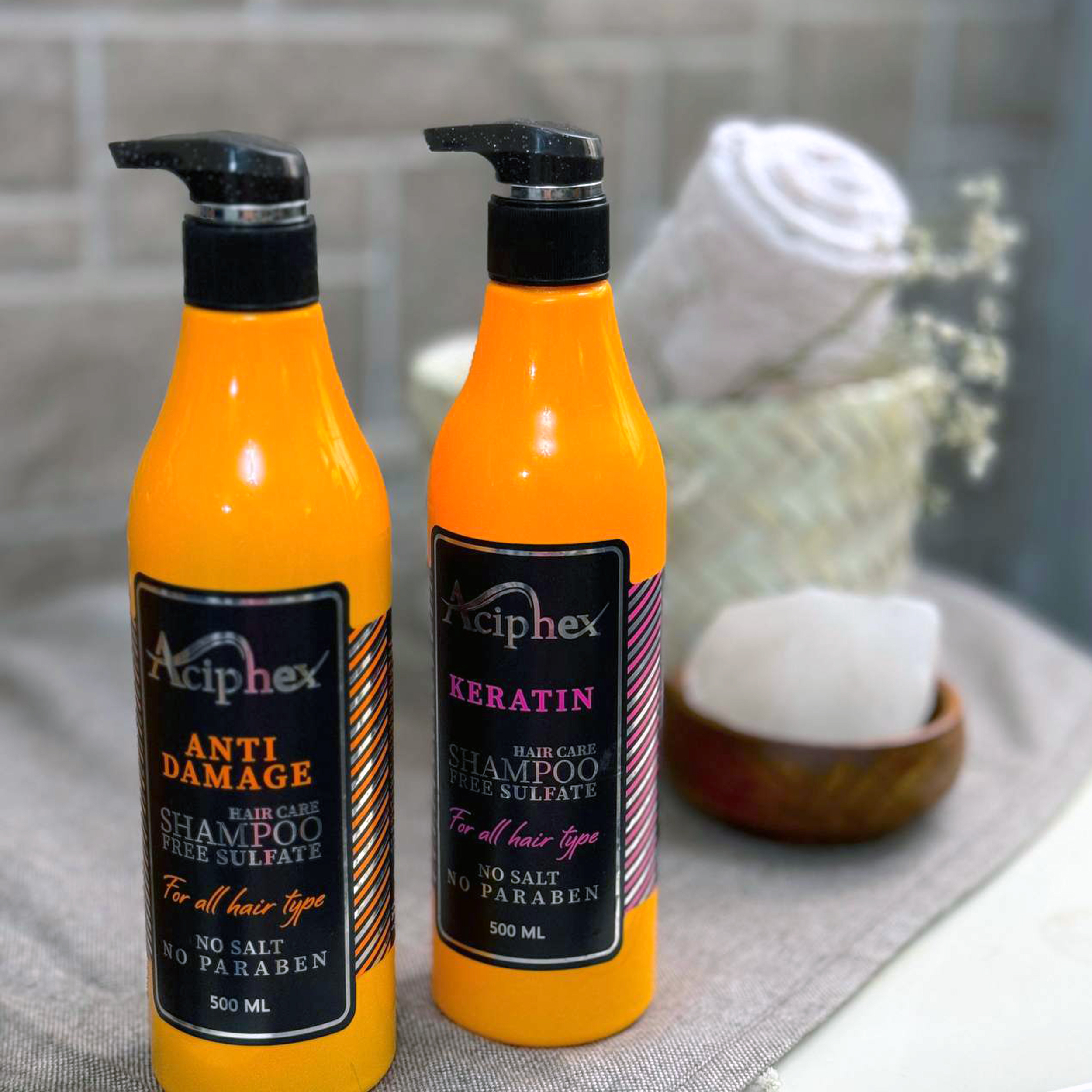 شامپو تقویت کننده و ترمیم کننده مو اسیفکس مدل آرگان-کراتین مناسب برای موهای آسیب دیده حجم 500 میلی لیتر بسته دو عددی