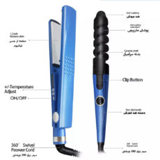 اتو مو نانوتیتانیوم کد 3IN1 به همراه فر کننده مو و شانه مو