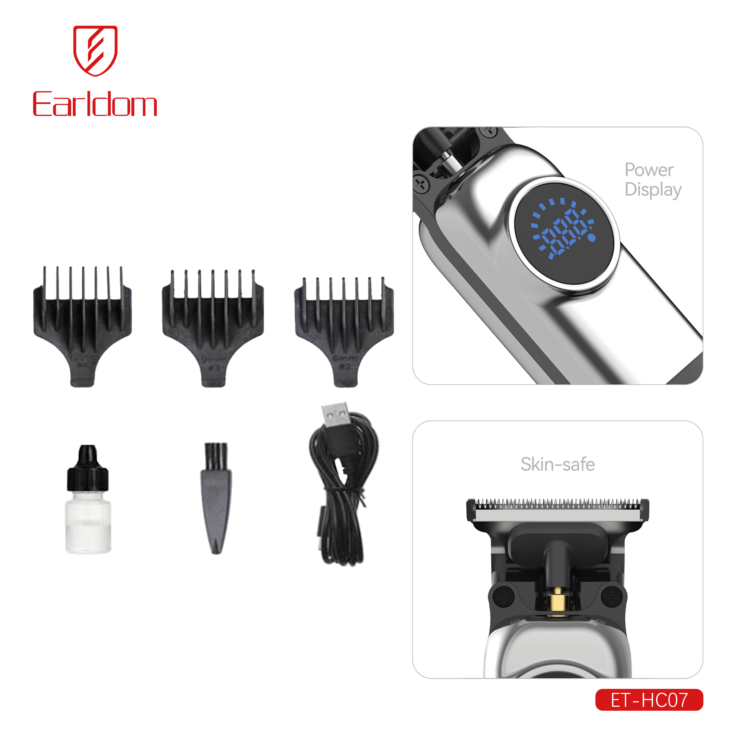 ماشین اصلاح موی سر و صورت شارژی ارلدام مدل HC07