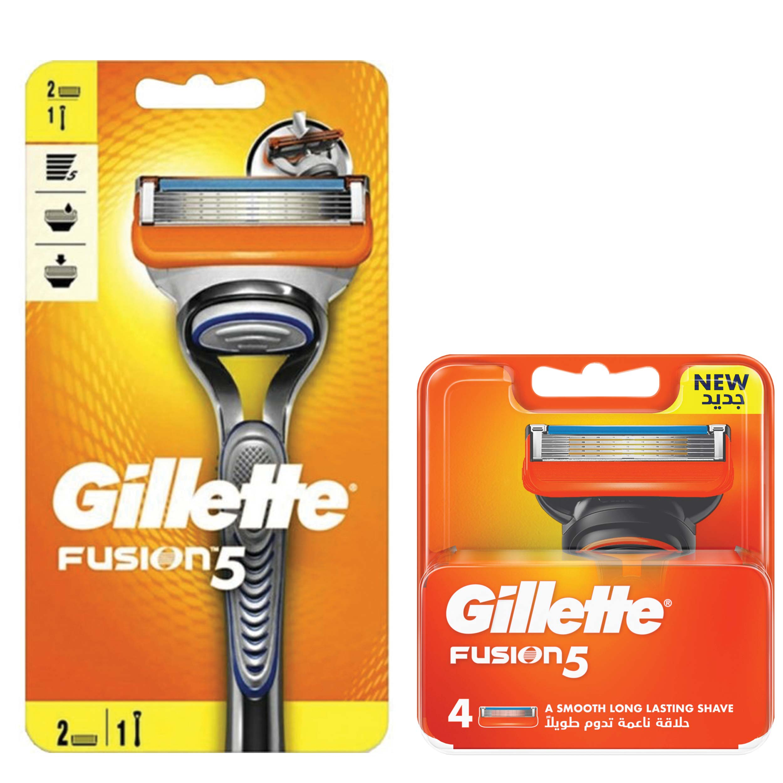 خود تراش ژیلت مدل Fusion 5 به همراه تیغ یدک ژیلت مدل Fusion 5 بسته 4 عددی