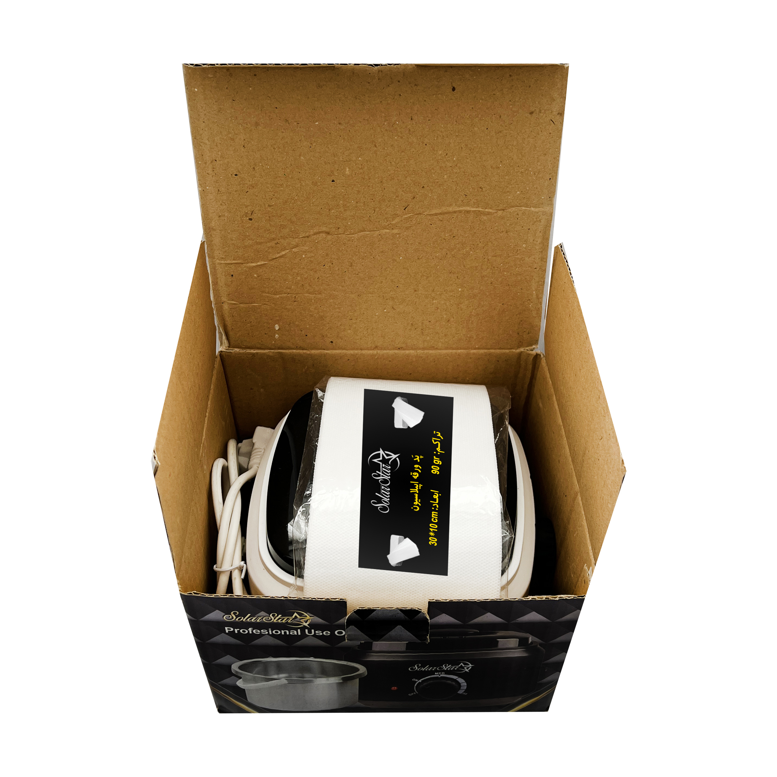 دستگاه موم گرم کن و ذوب وکس سولار استار مدل 601 به همراه پد اپیلاسیون بسته 10 عددی