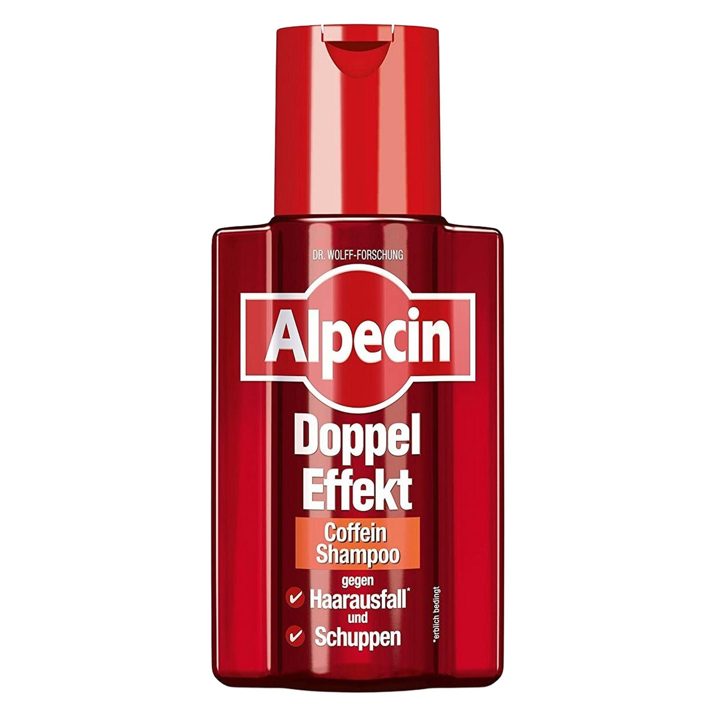 شامپو تقویت‌کننده و ضد ریزش مو آلپسین مدل دابل افکت کافئین حجم 200 میلی‌لیتر