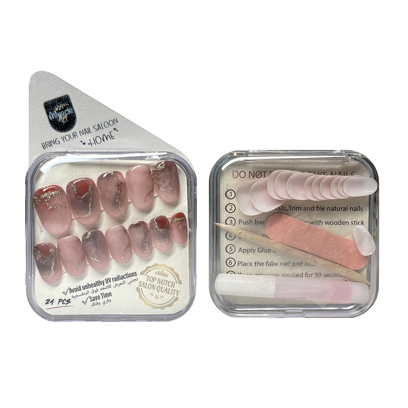 ناخن مصنوعی میراکل آرت کد R24005 بسته 24 عددی