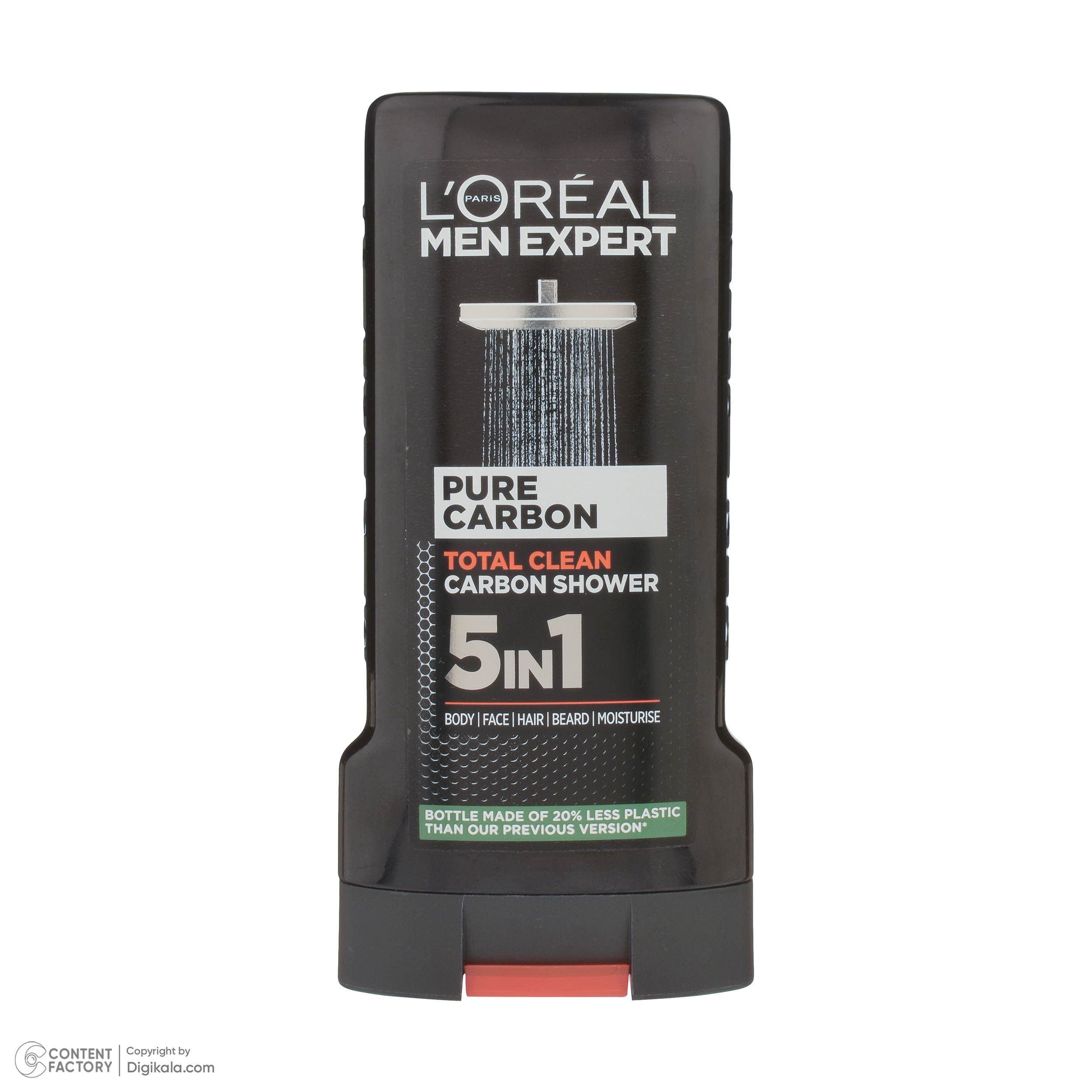 شامپو سر و بدن مردانه لورآل مدل PURE CARBON با رایحه دریایی مناسب برای انواع پوست حجم 300 میلیلیتر