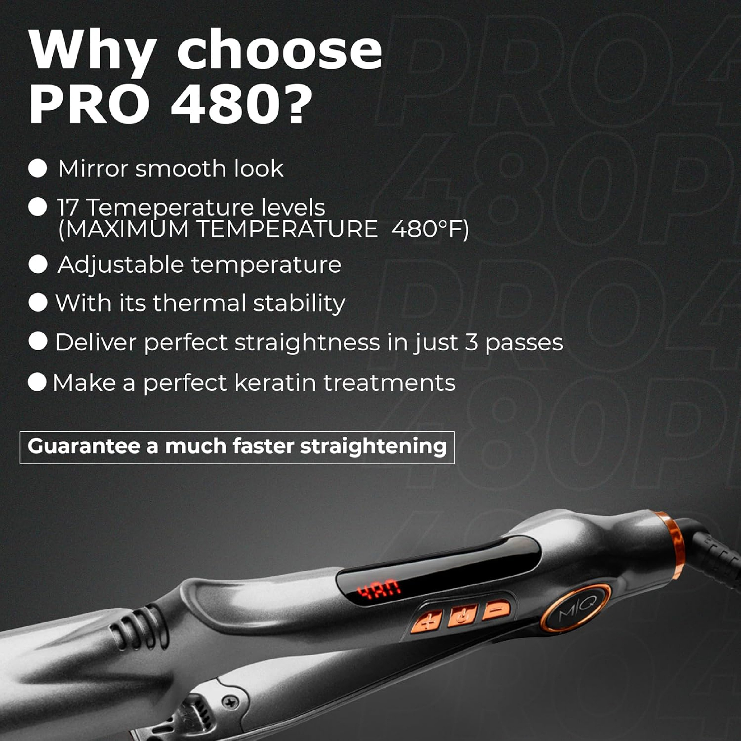 اتو و حالت دهنده ی مو ام کیو مدل pro 480 turbo led