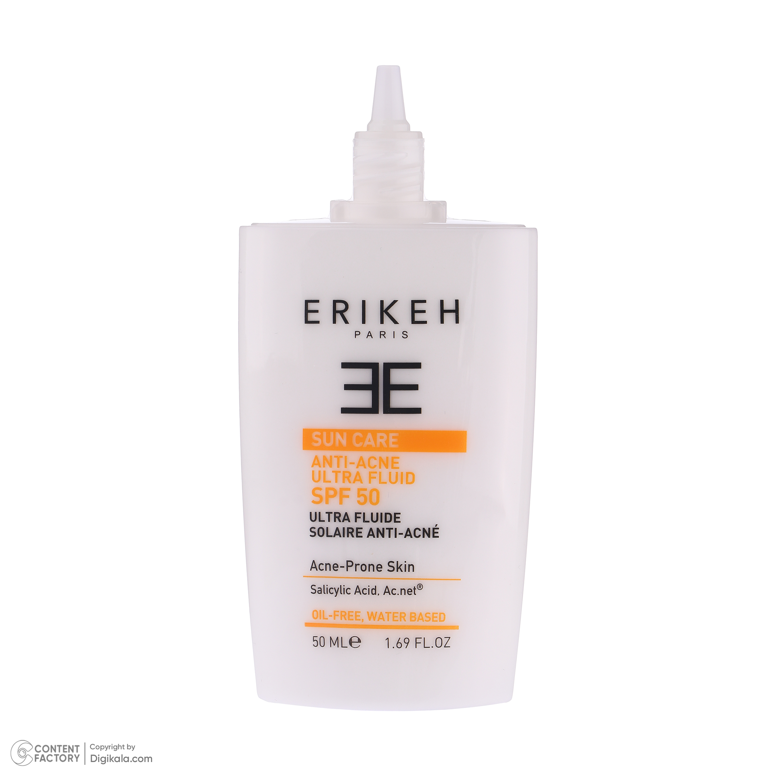 فلوئید ضد آفتاب بی رنگ اریکه مدل Anti-Acne مناسب پوست های آکنه دار حجم 50 میلی لیتر