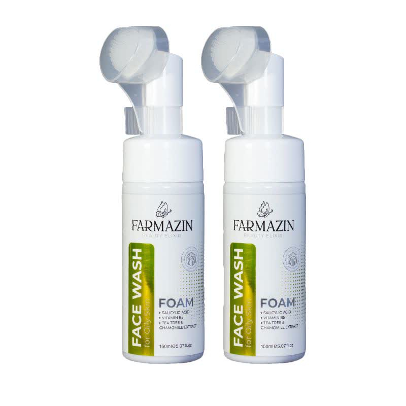 فوم شستشوی صورت فارمازین مدل بابونه و درخت چای مناسب برای پوست چرب حجم 150 میلی لیتر مجموعه دو عددی