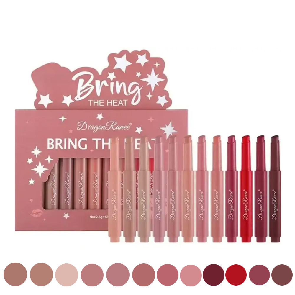رژ لب جامد دراگون رانی شماره 1 مجموعه 12 عددی