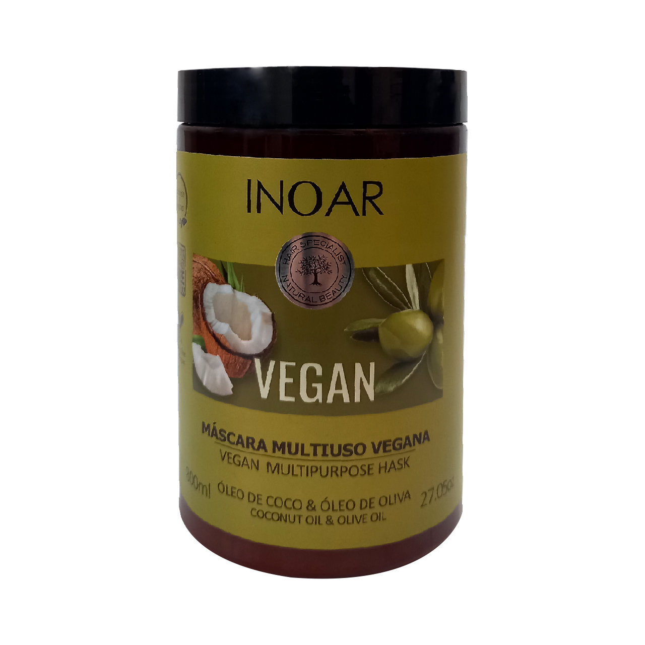 ماسک مو اینوآر مدل روغن نارگیل و روغن زیتون حجم 800 میلی لیتر