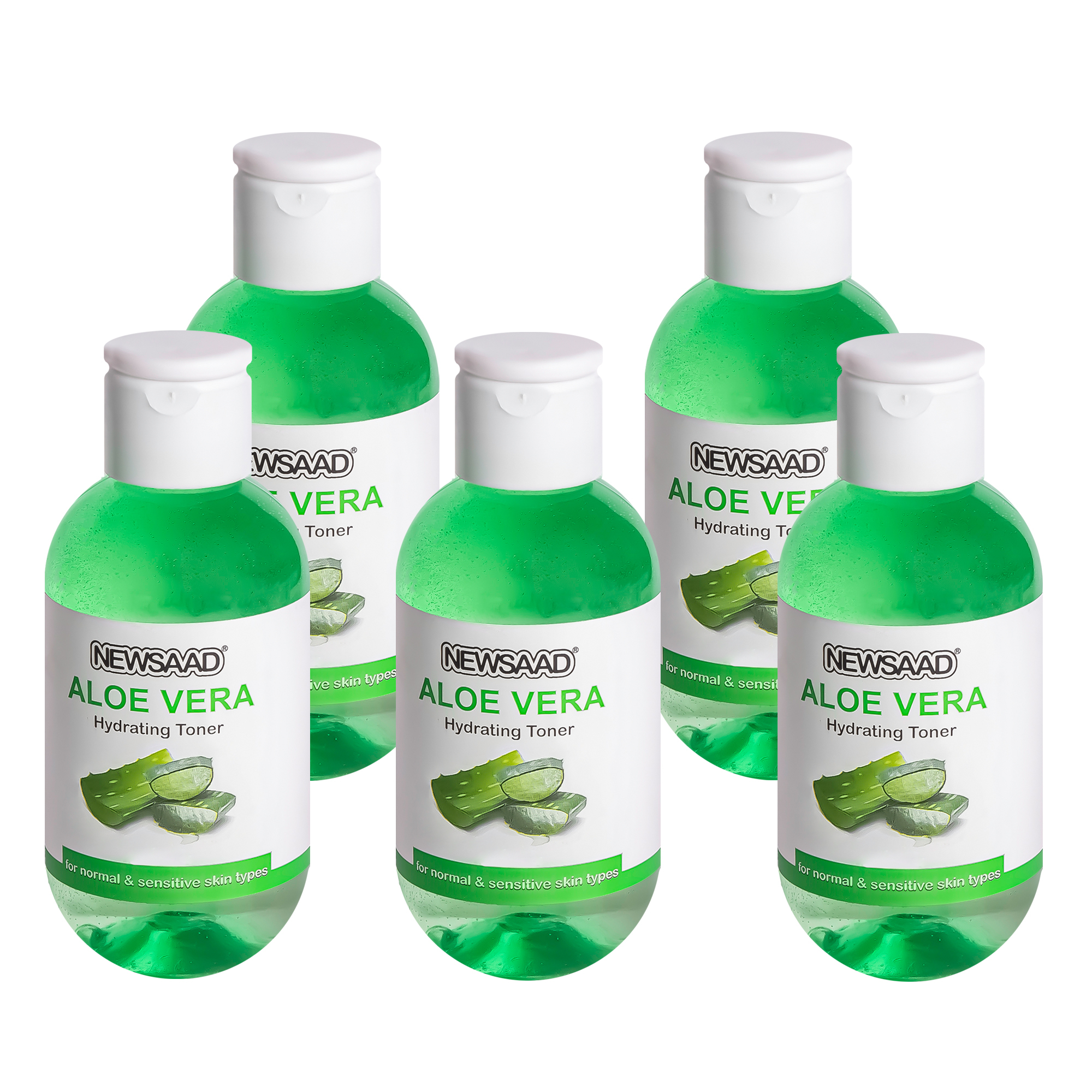 تونر صورت نیوساد مدل Aloe مناسب برای پوست حساس ونرمال حجم 150میلی لیتر بسته 5 عددی