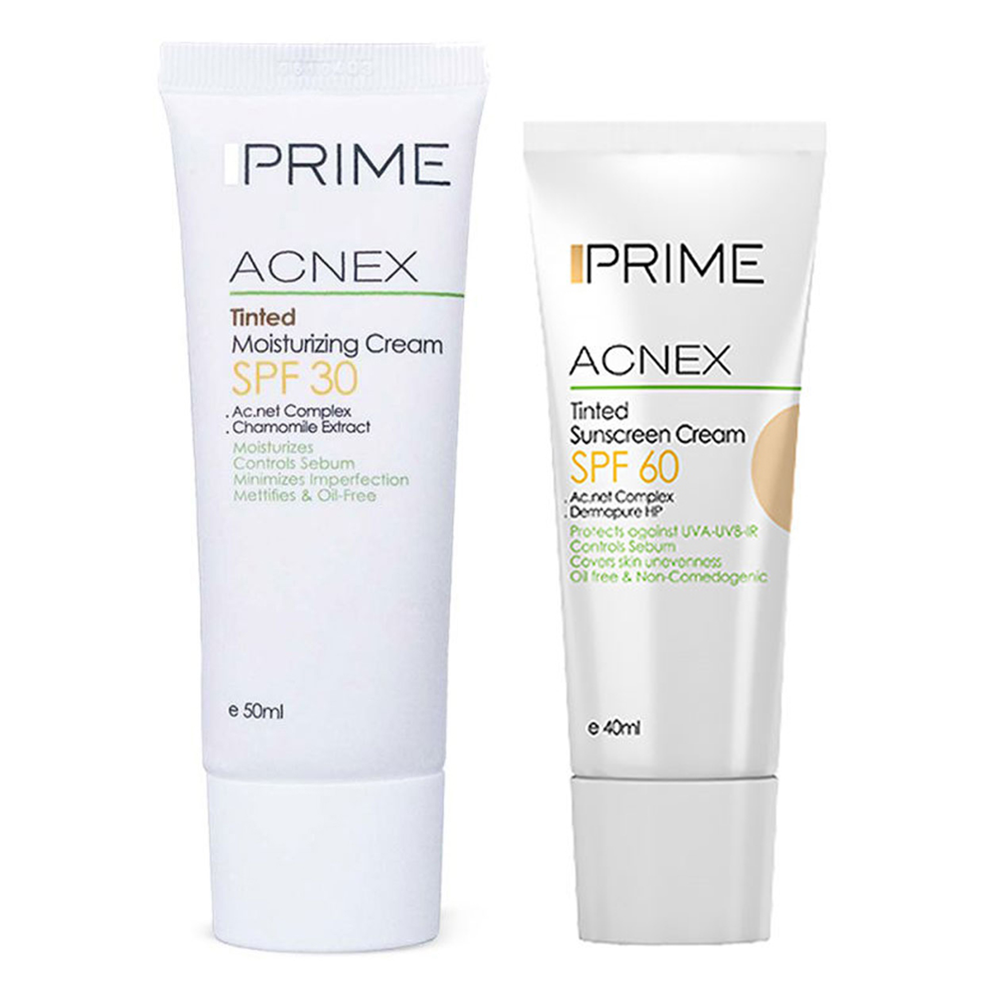 کرم ضدآفتاب پرایم مدل Acnex، حجم 50 میلی‌لیتر به همراه کرم ضدآفتاب پرایم مدل ACNEX-60، حجم 40 میلی‌لیتر