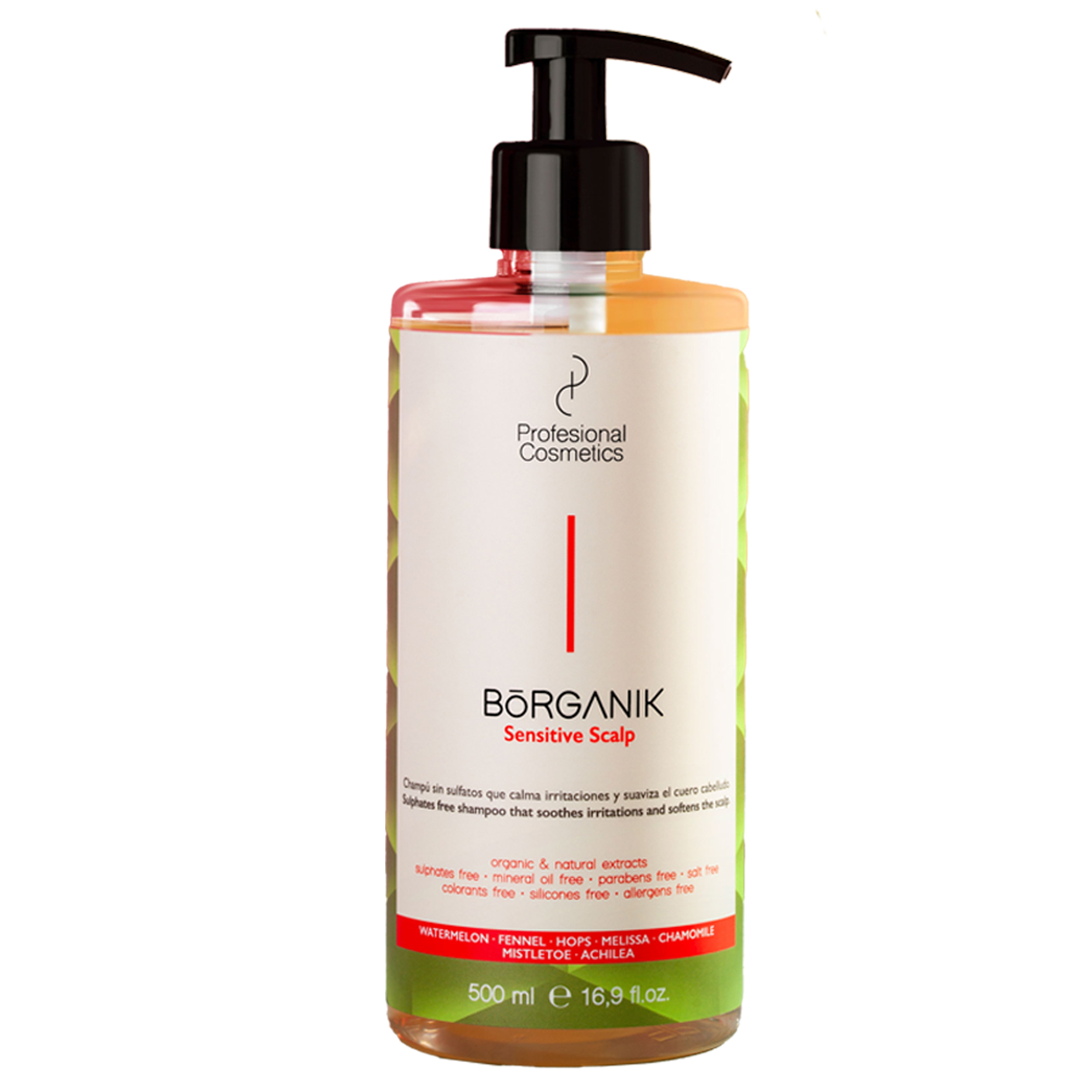 شامپو مو ضد خارش پروفشنال کازمتیکز مدل borganik مناسب کف سر حساس حجم ۳۰۰ میلی لیتر