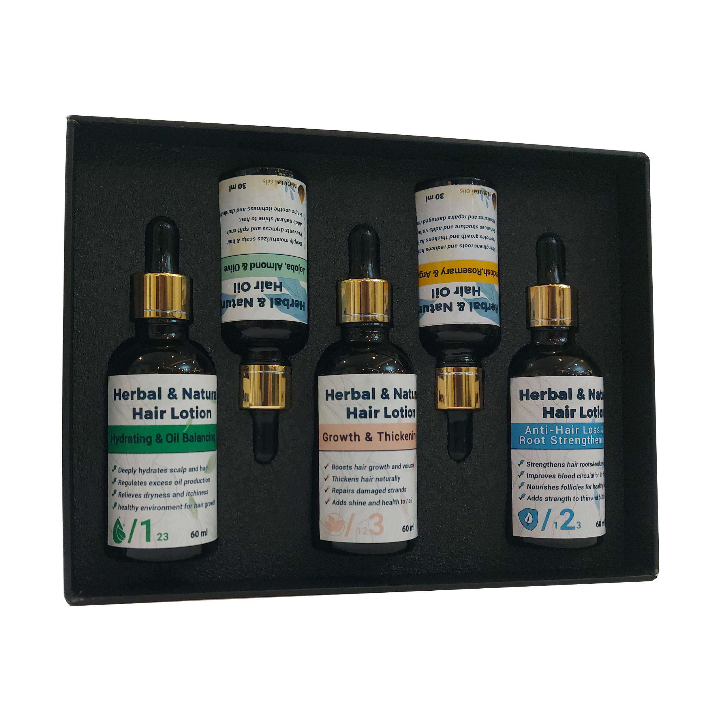 روغن ریزش و تقویت کننده مو سر هربال مدل HN حجم 240 میلی لیتر بسته 5 عددی