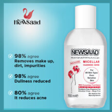 محلول پاک کننده آرایش صورت و چشم نیوساد مدل 06 مناسب انواع پوست حجم 150 میلی لیتر بسته شش عددی