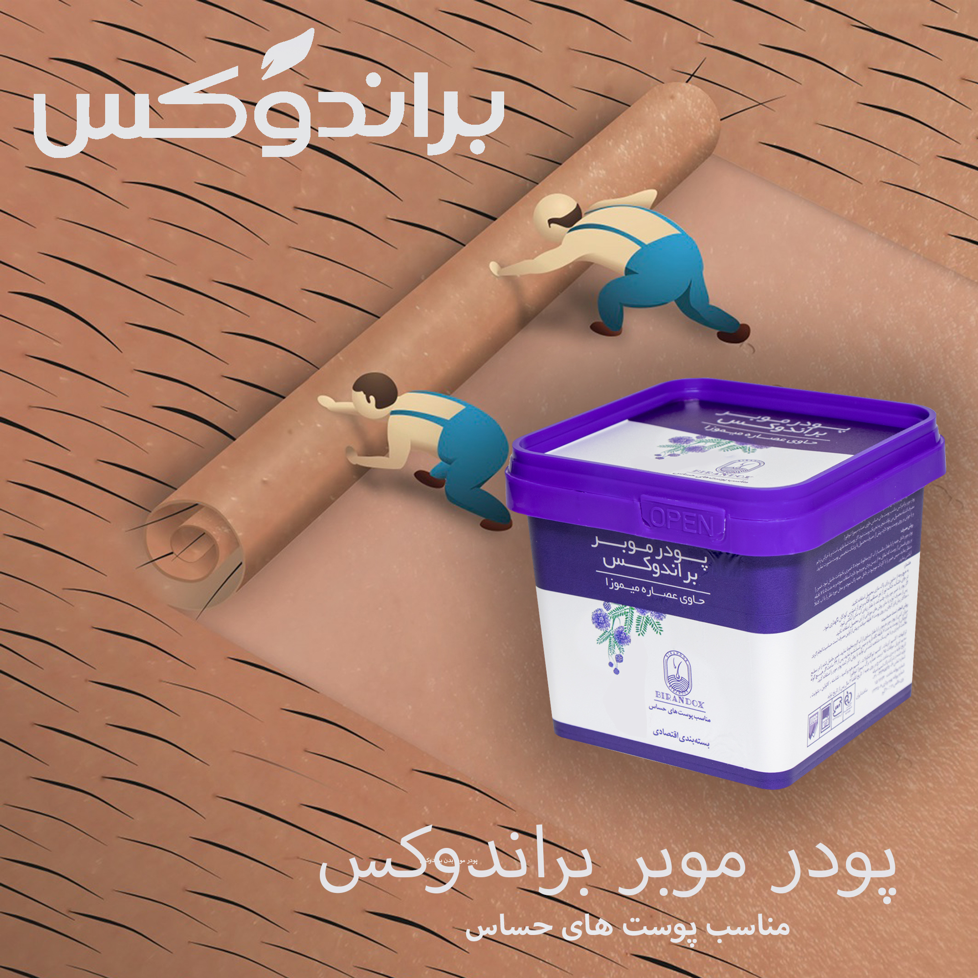 پودر موبر براندوکس مدل میموزا وزن 300 گرم مجموعه 6 عددی