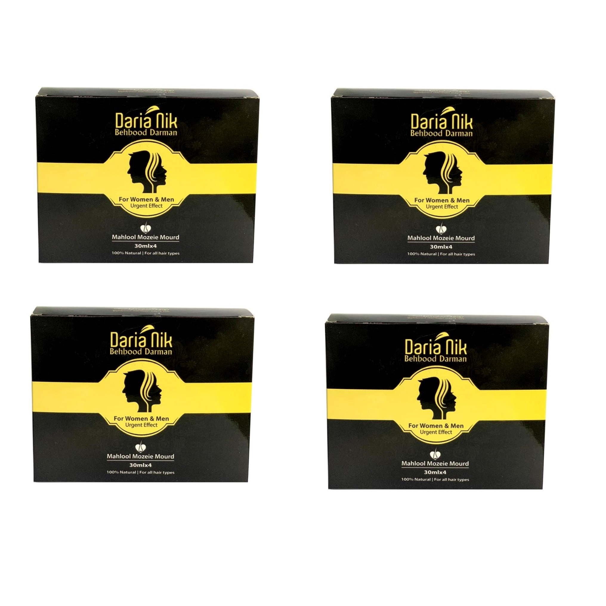 محلول ضد ریزش و رفع سفیدی مو و ابرو بهبود درمان داریا نیک مدل Mourd حجم 30 میلی لیتر مجموعه 4 عددی