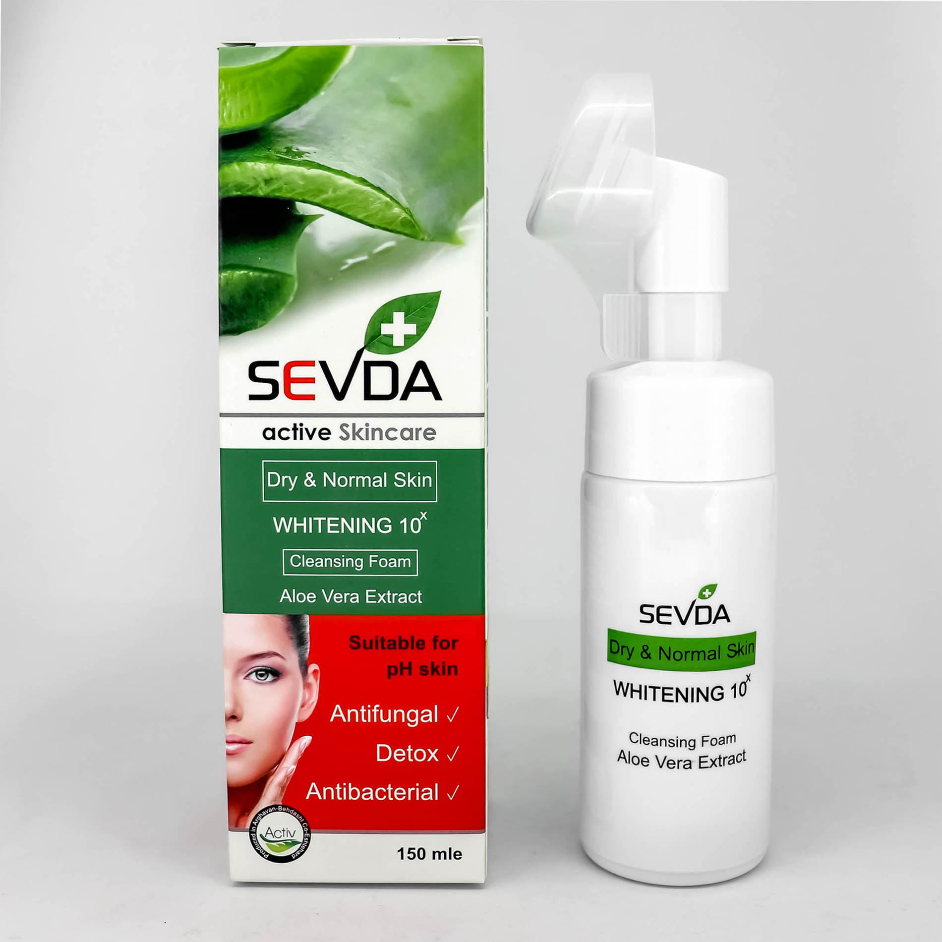 فوم شستشو صورت سودا مدل ویتامین C و آلوئه ورا  حجم 150 میلی لیتر مجموعه 2 عددی