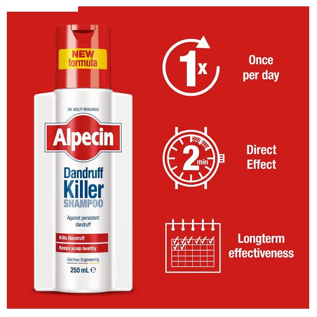 شامپو ضد شوره مو آلپسین مدل D-K مناسب برای انواع مو حجم 250 میلی لیتر