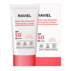 کرم ضد آفتاب رنگی راویل SPF 50 مدل Base Free Waterfull مناسب انواع پوست حجم 50 میلیلیتر
