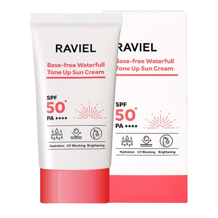 کرم ضد آفتاب رنگی راویل SPF 50 مدل Base Free Waterfull مناسب انواع پوست حجم 50 میلیلیتر
