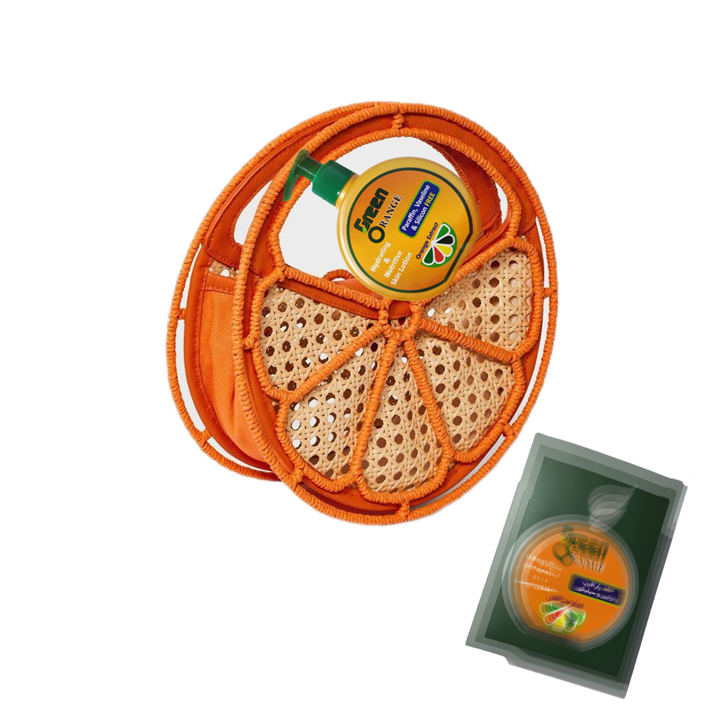 لوسیون آبرسان گرین اورنج مدل پرتقال مناسب برای انواع پوست حجم 215 میلی لیتر مجموعه 2 عددی