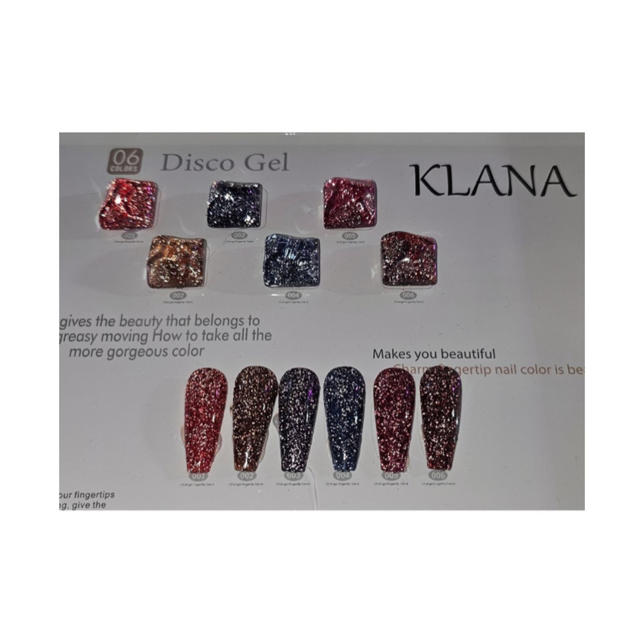 لاک ژل ناخن کلانا  مدل دیسکو  بسته 6 عددی