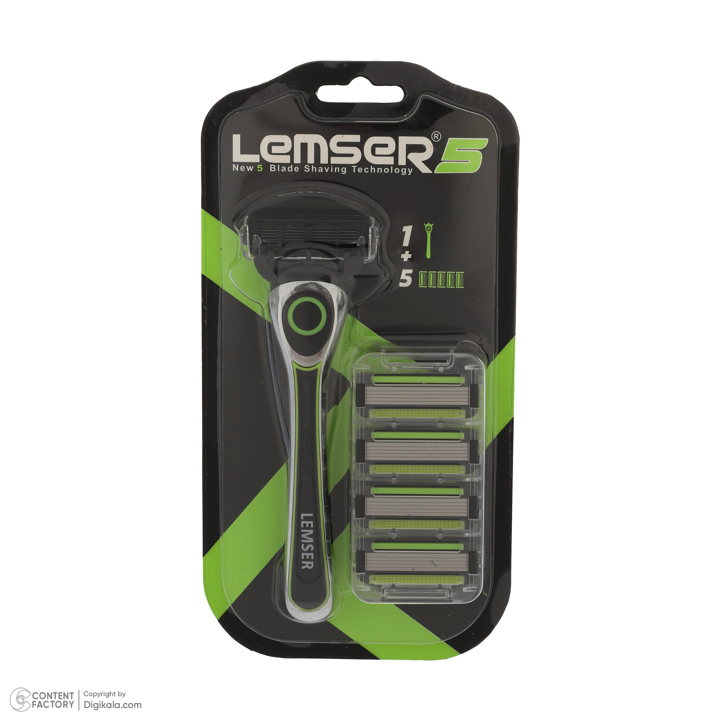 خود تراش لمسر کد 05 به همراه تیغ یدک بسته 4 عددی