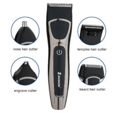 ست ماشین اصلاح موی صورت و بدن شینون مدل SH-1877، اصلاح به صورت صفر زن، حجم زن و خط زن، منبع انرژی با برق، تکنولوژی اصلاح به صورت برش مستقیم، مدت زمان شارژ 120 دقیقه و مدت زمان استفاده پس از شارژ 120 دقیقه، دارای استند نگهداری، به همراه برس تمیزکننده