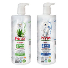 شامپو بدن پراو مدل آلوئه ورا و شیر وزن 1000 گرم بسته دو عددی