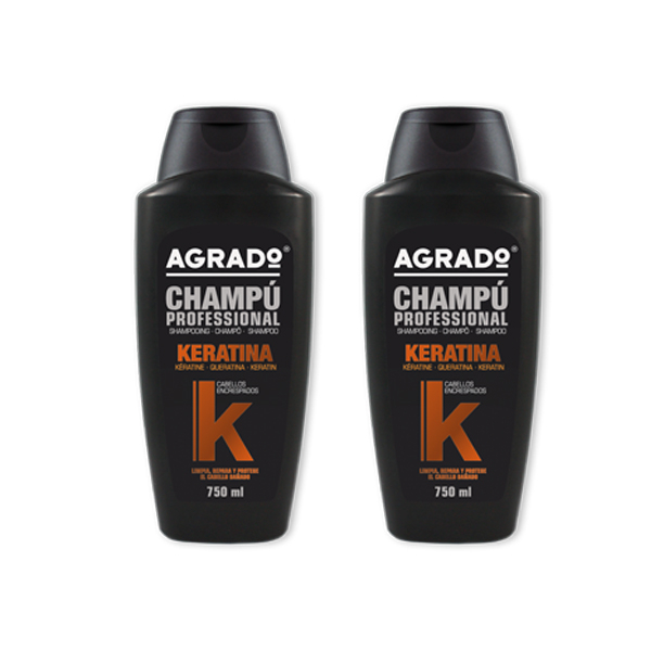 شامپو مو آگرادو مدل Kratin02 حجم 750 میلی لیتر بسته 2 عددی