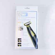 ماشین اصلاح موی صورت شارژی جی دبلیو مدل GW-9866، اصلاح به صورت صفر زن، طراحی ارگونومیک، منبع انرژی با باتری، تکنولوژی اصلاح به صورت تریمر، اندازه اصلاح 0.1 میلی‌متر، مدت زمان شارژ 480 دقیقه، دارای بدنه ضد لغزش، به همراه برس تمیزکننده و کابل شارژ USB