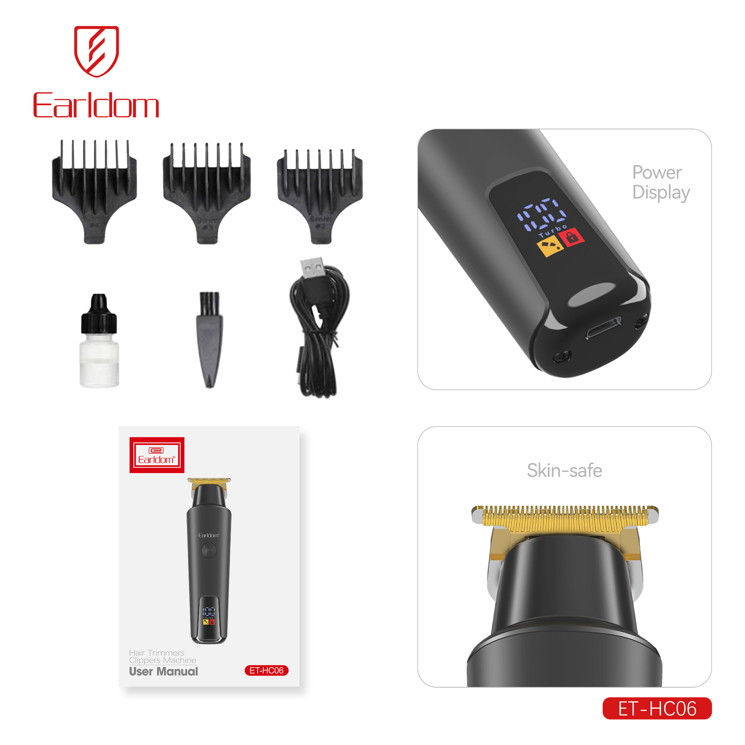 ماشین اصلاح موی سر و صورت شارژی ارلدام مدل HC06