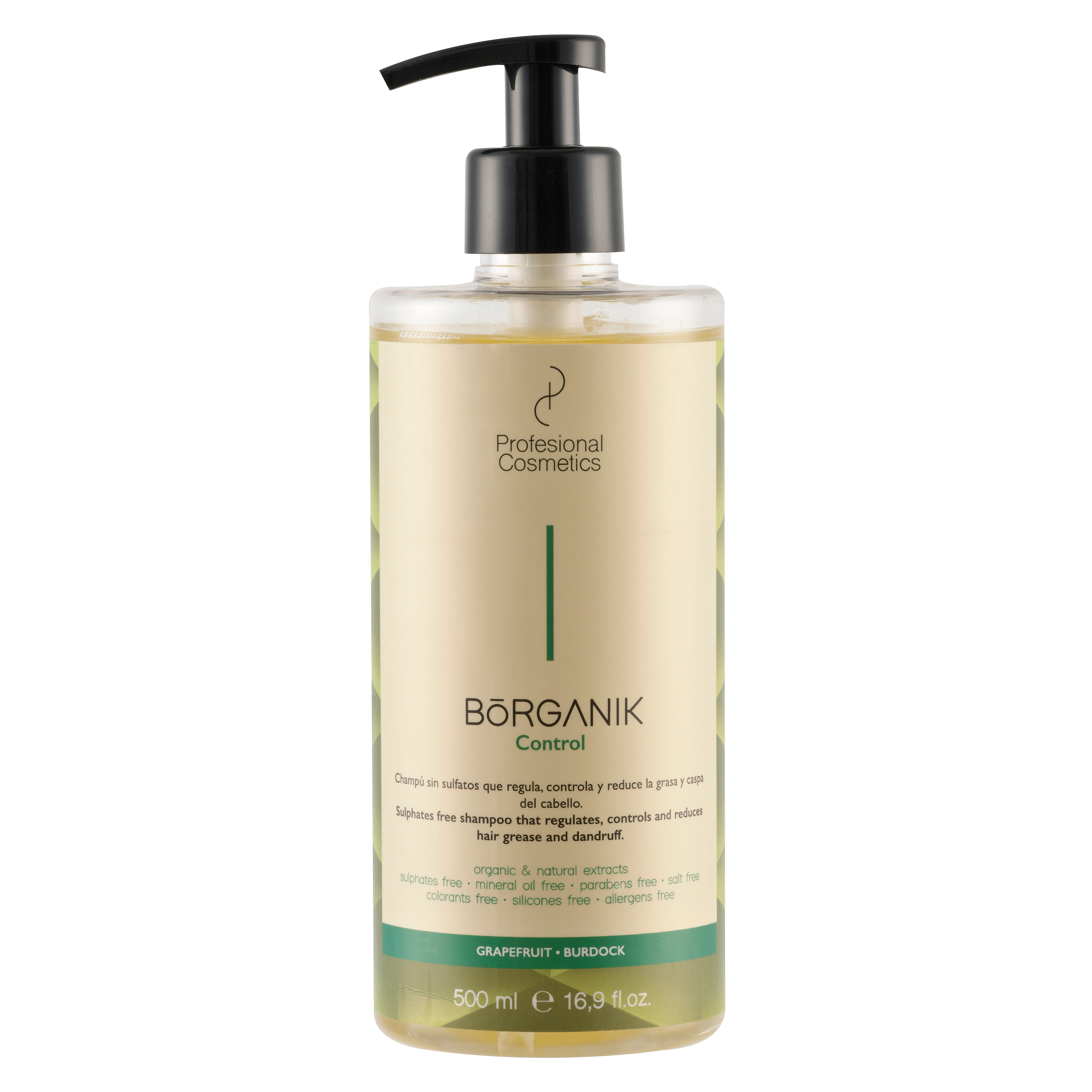 شامپو مو بدون سولفات پروفشنال کازمتیکز مدل borganik حجم 500 میلی لیتر