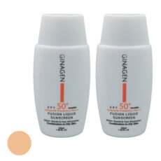 کرم ضد آفتاب رنگی ژیناژن SPF 50 مدل 00 مناسب پوست‌های مختلط و چرب حجم 50 میلی‌لیتر مجموعه دو عددی